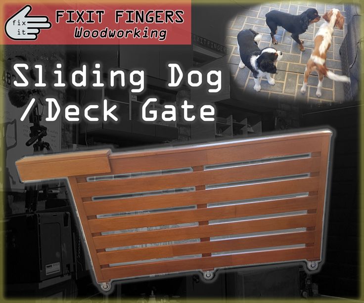 an advertisement for sliding dog and deck gate