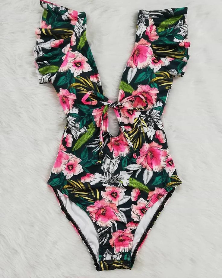 FREE SHIPPING Sexy Off The Shoulder Ruffle One Piece Swimsuit New Swimwear Women Swimsuit Deep-V Bathing Suits Beach Wear Swim Suit JKP2119 Ruffled Bodysuit For Pool, Beachwear Style, Spring Pool One-piece Swimsuit With Ruffles, Ruffled One-piece Swimwear For Pool, Tropical One-piece Swimwear With Ruffles, V-neck Ruffled Swimwear For Beach, Halter Top Bathing Suits, Floral Swimwear, Push Up Swimsuit, Swimsuit Material