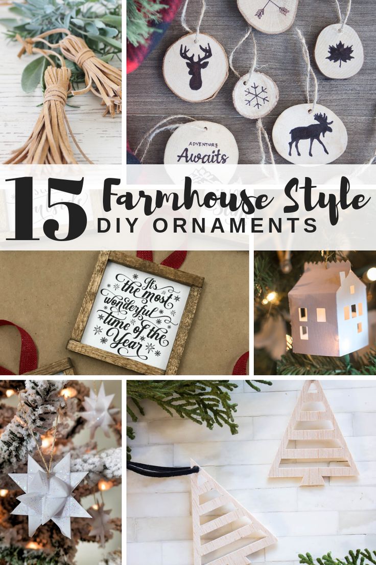 15 farmhouse style diy ornaments that are easy to make and great for the holidays