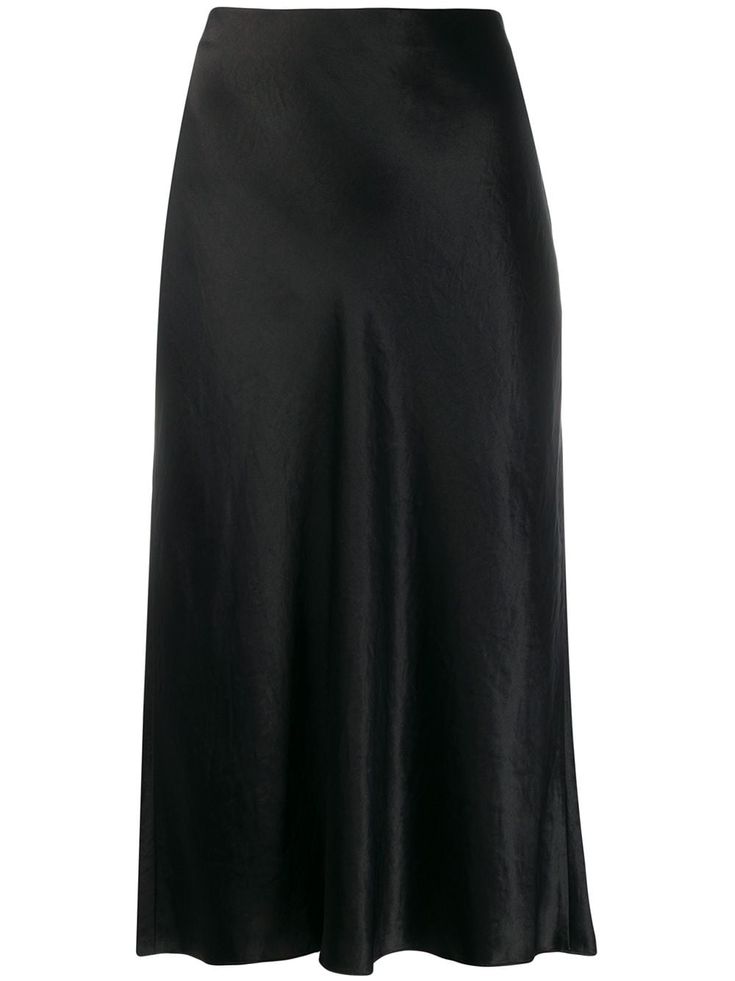 Black high-waisted midi skirt from Vince featuring a relaxed fit and a straight hem. Skirt Png, Black Satin Skirt, Vince Clothing, Skirt Aesthetic, Png Clothes, Midi Skirt Black, Dr Wardrobe, Black Maxi Skirt, Slip Skirts