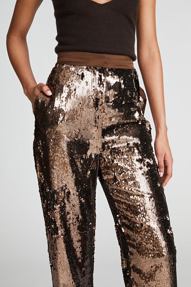 Jett Trousers In Sequin Embellished Bottoms For Evening Parties, Embellished Trousers For Party, Embellished Evening Bottoms For Party Season, Embellished Bottoms For Evening And Party Season, Glamorous Embellished Bottoms For Evening, Embellished Trousers For Night Out, Embellished Bottoms For Evening Party Season, Disco Style Sequin Bottoms For Party Season, Disco Sequin Bottoms For Party Season