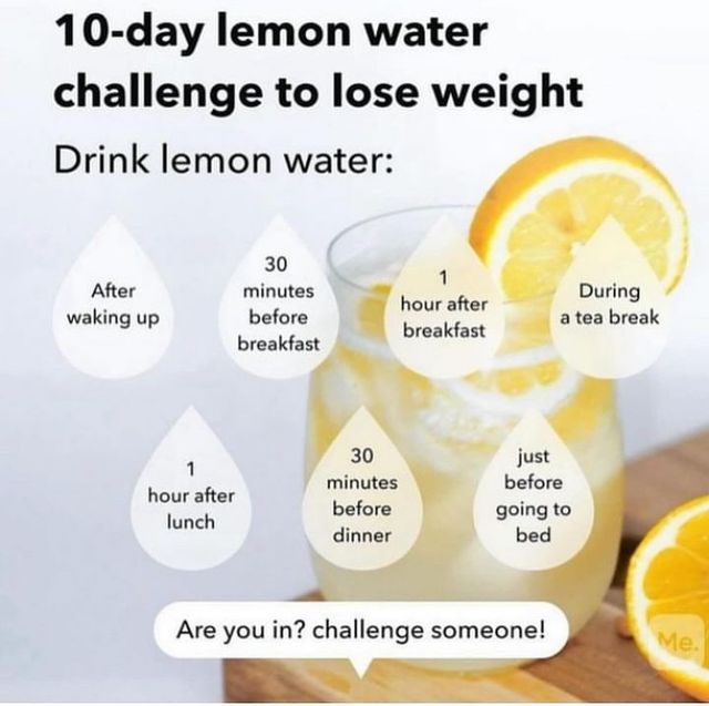 an advertisement with lemons and water on the side, which includes information about how to drink lemon water