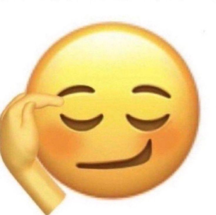 an emoticive smiley face with one hand on it's forehead and the other hand under his chin