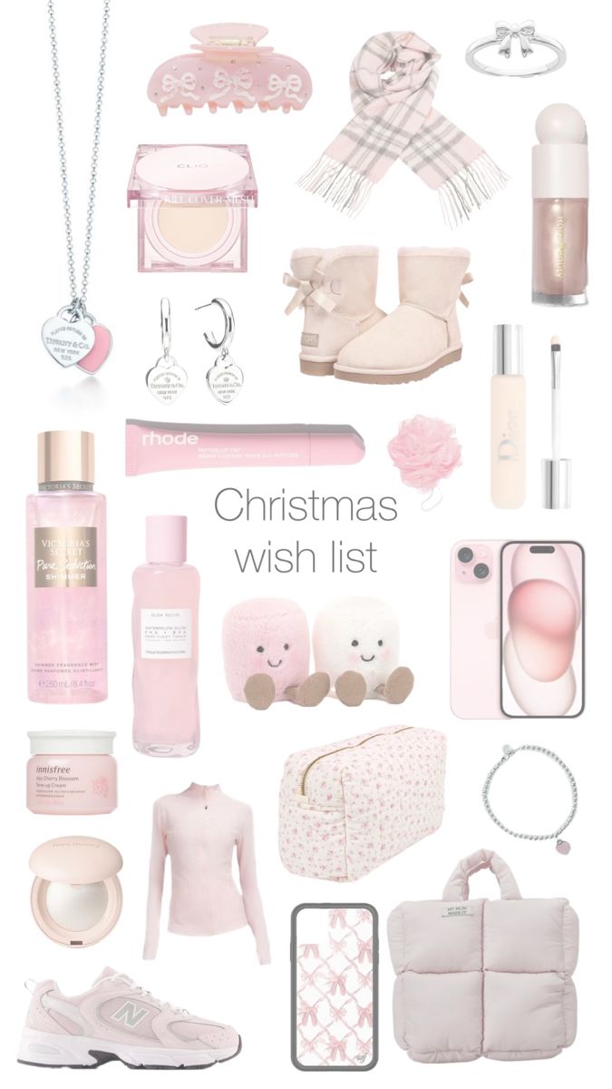 Pink Christmas List Ideas, Presents Aesthetic Christmas, Pink Gift Ideas Christmas, Christmas Wishlist Ideas Coquette, Pink Christmas Gifts Ideas, Christmas Gifts For Myself, Pink Wishlist Ideas, Christmas List Coquette, Christmas Wishlist Coquette