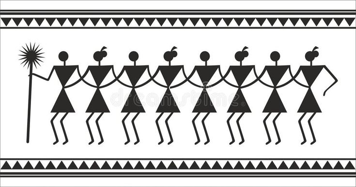 an image of native american art with birds on their heads and legs, in black and white