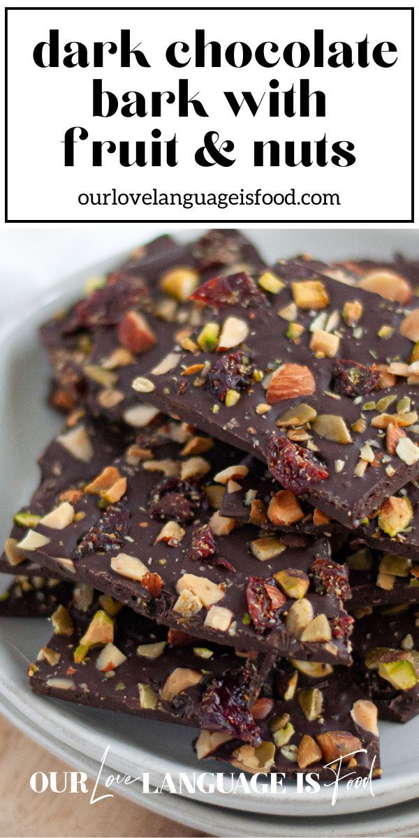 dark chocolate bark with fruit and nuts recipe