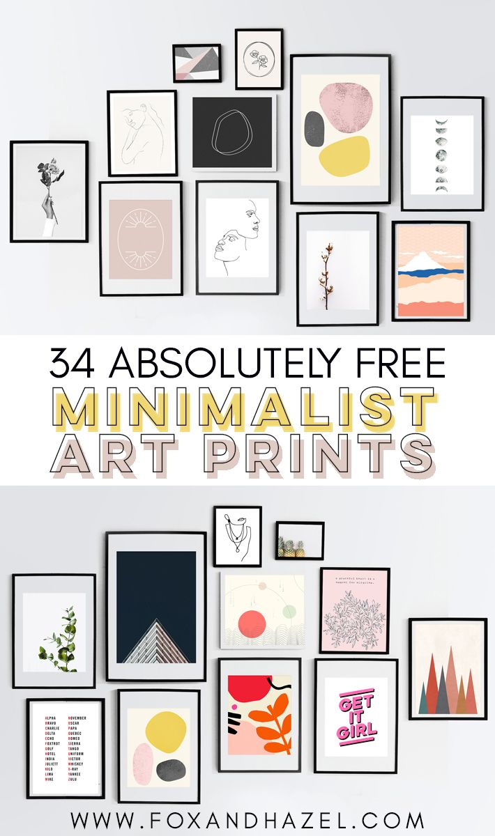 an image of art prints with the text, 34 absolutely free minimalist art prints