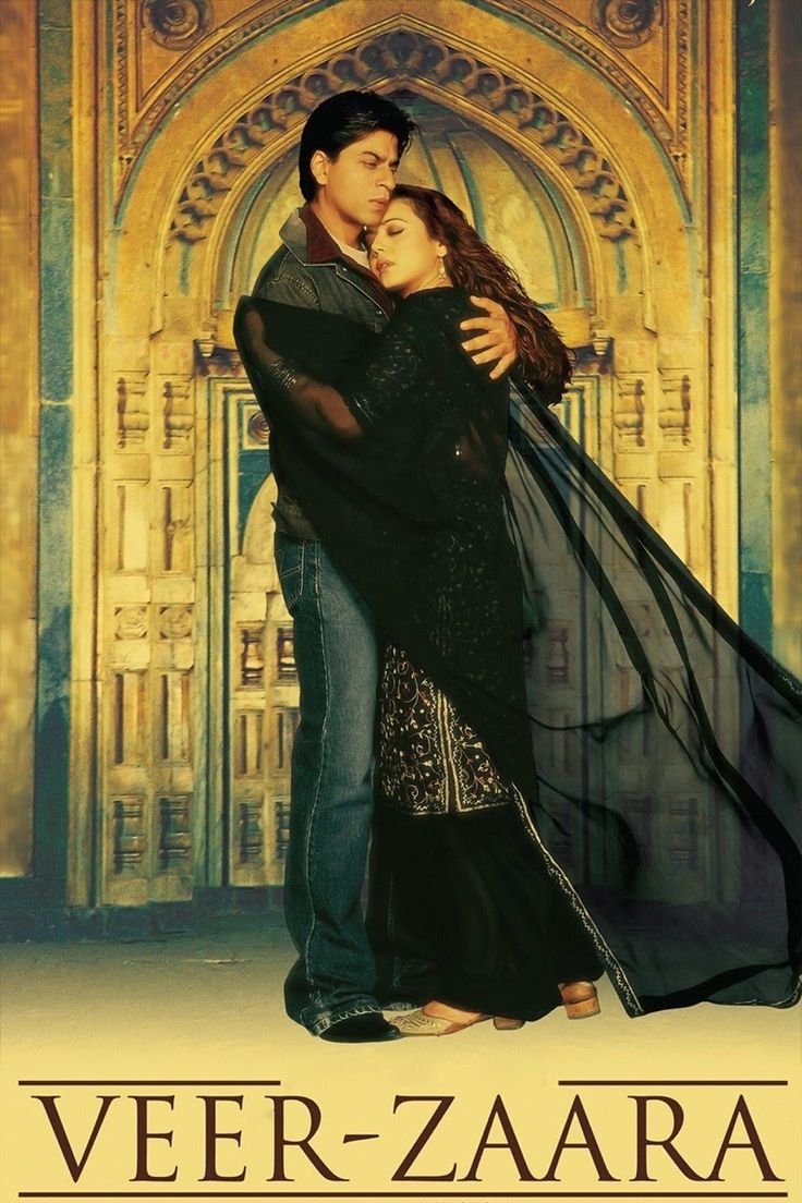 the poster for veer - zaaraa, which features two people hugging each other