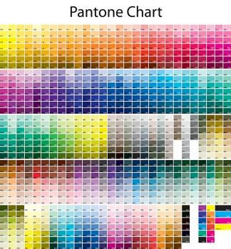 the pantone chart is shown with different colors and numbers in each color scheme,