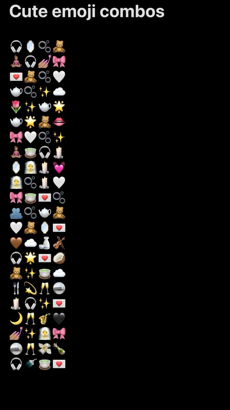 Cute emoji combos Nighttime Emoji Combos, Makeup Emoji Combo, Valentine’s Day Emoji Combos, Pretty Emoji Combos, January Emoji Combos, Vanilla Girl Emoji Combos, Reading Emoji Combo, Emoji Astetics Combo, Disco Emoji Combo