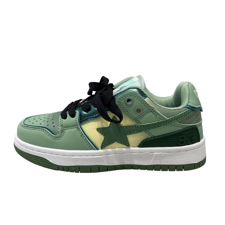 Color: Green, Size: 38 Aesthetic Shoes, Green Shoes, Black And Pink, Green Aesthetic, Training Shoes, Low Heels, American Vintage, Pink And Green, Blue Black