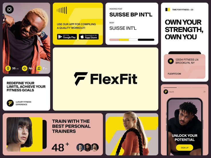 an ad for flexfit showing the company's logo and its branding design