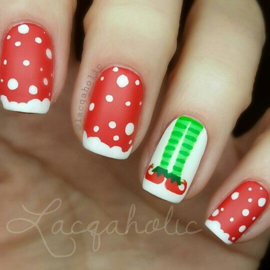 Elf nails Elf Nails, Holiday Nails Diy, Nail Art Noel, Christmas Gel, Christmas Manicure, Holiday Nail Designs, Christmas Gel Nails, Holiday Nail, Pretty Nail Designs