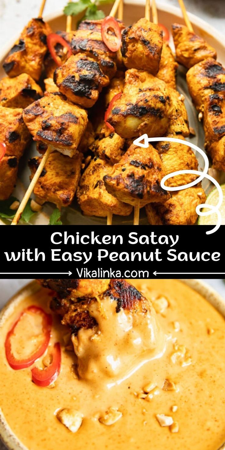 chicken satay with easy peanut sauce