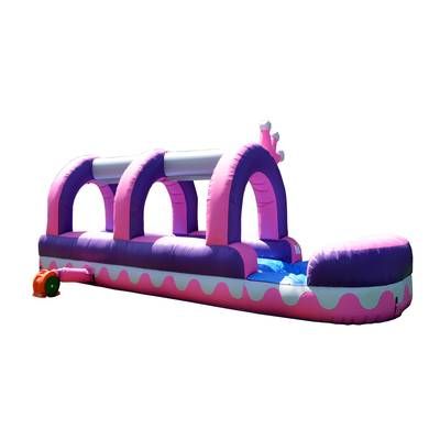 an inflatable water slide is shown on a white background