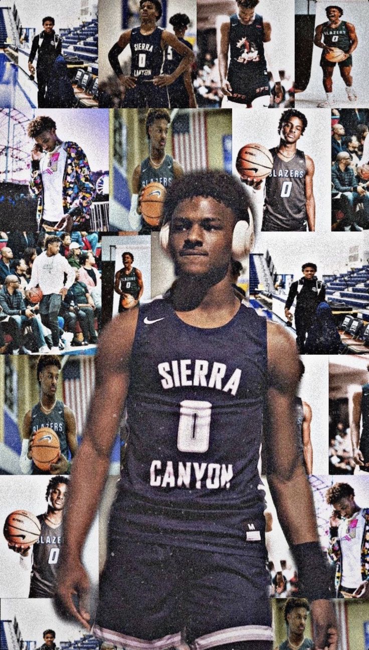 a collage of basketball players with headphones on and in front of them is an ad for sierra canyon