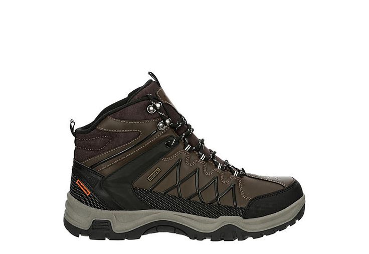 Highland Creek Ridge Mid Men s Hiking Boot Gear up for adventure in the Highland Creek Ridge Mid men s hiking Boot. With a faux leather upper featuring a Padded collar & tongue for comfort, this lace-up Boot has dual pull tabs and speed hooks for a secure fit. The footbed and outsole support every step so you can focus on getting to that scenic view. Synthetic upper Lace-up closure  Padded collar /tongue Cushioned footbedTraction outsole Rugged Hiking Boots With Lacing, Rugged Outdoor Hiking Boots With Lacing, Rugged Waterproof Boots With Lacing For Outdoor, Outdoor Work Boots With Round Toe And Lacing, Outdoor Work Boots With Lacing And Round Toe, Round Toe Hiking Boots With Lacing For Outdoor Activities, Lace-up Hiking Boots For Adventure, Outdoor Work Boots Lace-up, Hiking Boots With Lacing And Round Toe