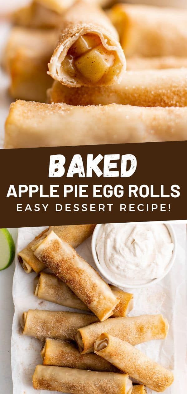 baked apple pie egg rolls with dipping sauce