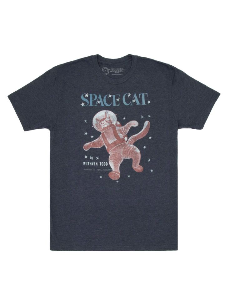 Space Cat men's t-shirt — Out of Print Cheap Space-themed Screen Print Tops, Tee Shirt Outfit, Cat Tee Shirts, Book Tshirts, Space Program, New Rock, Space Cat, Cat Tee, Fitted Tee