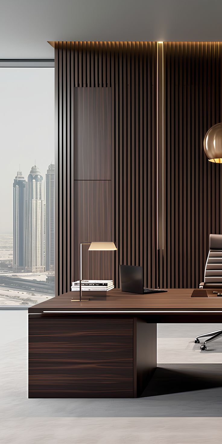 Executive Office Design Inspiration Ceo Desk Design, Ceo Office Interior, Interior Neoclassic, Executive Office Design Interior, Modern Office Interior Design, Minimalist Desk Lamp, Modern Office Interior, Executive Office Design, Office Room Design