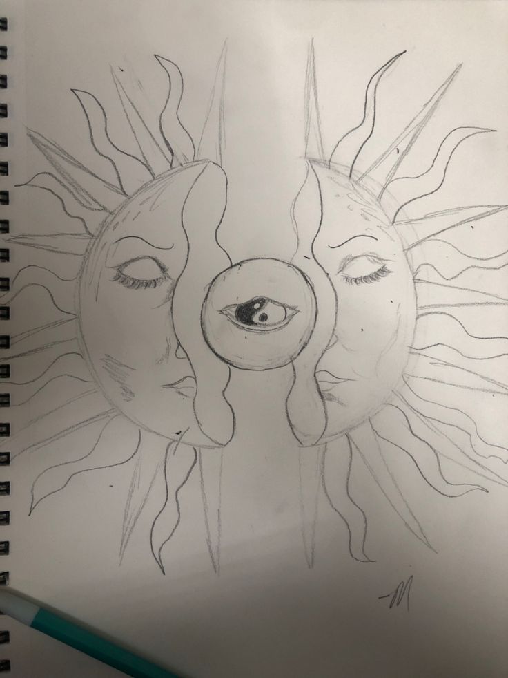 a sun cut in half with a yin and yang third eye in the middle Spiritual Awakening Painting Ideas, Spiritual Awakening Drawings, Spiritual Drawings Ideas Aesthetic, Higher Self Drawing, Trippy Pencil Drawings Sketches, Aesthetic Easy Drawings Colorful, Simple Spiritual Drawings, Spiritual Art Sketch, Spiritual Drawings Ideas Easy