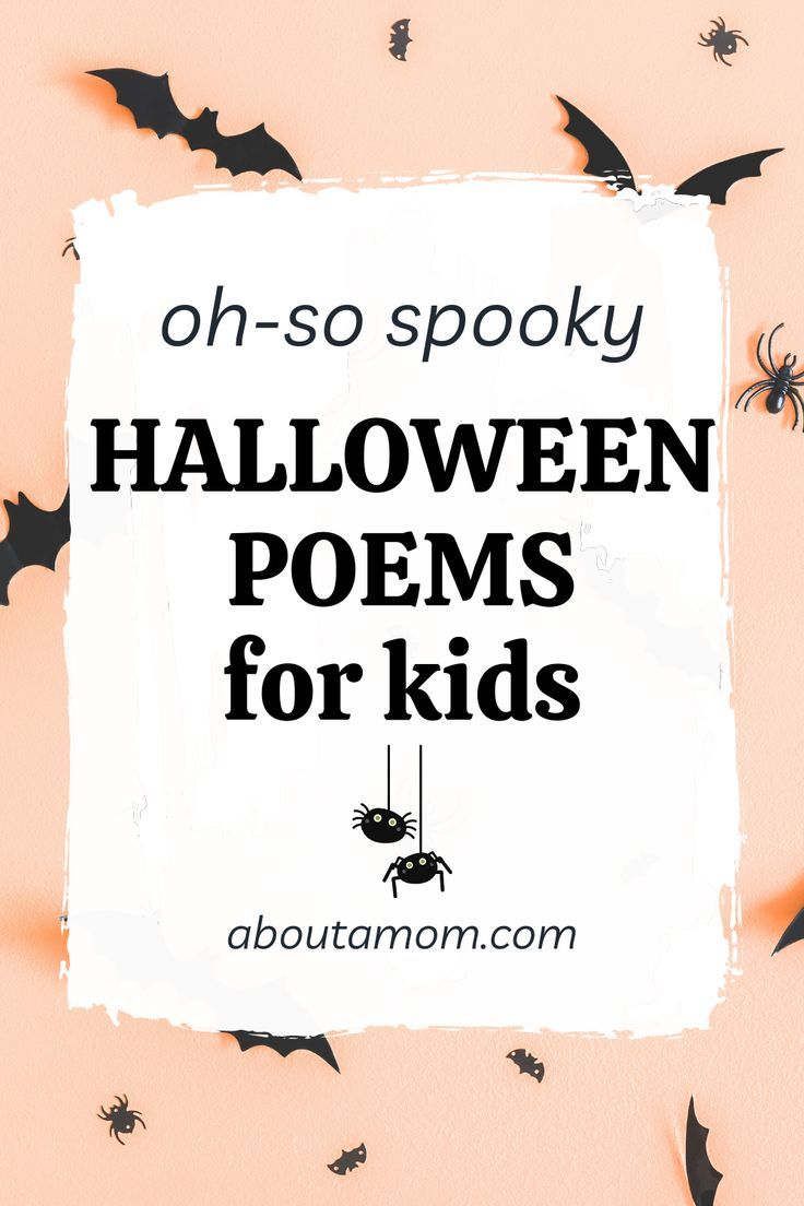 the words halloween poem for kids with bats in the background and text that reads, oh so spooky halloween poem for kids