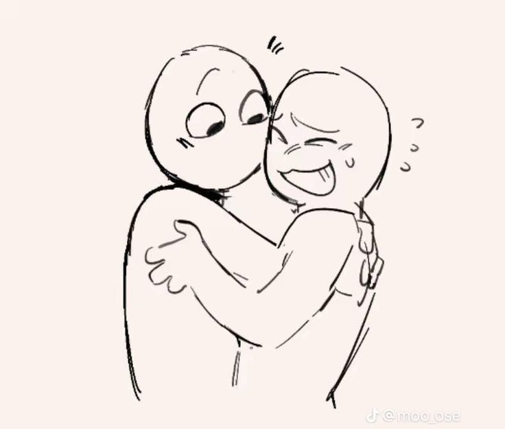 a drawing of two people hugging each other