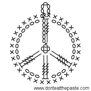 an image of a peace sign made out of crosses