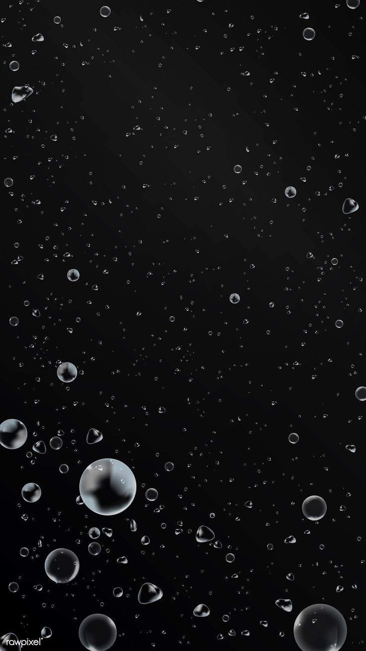 water droplets on a black background with space for text