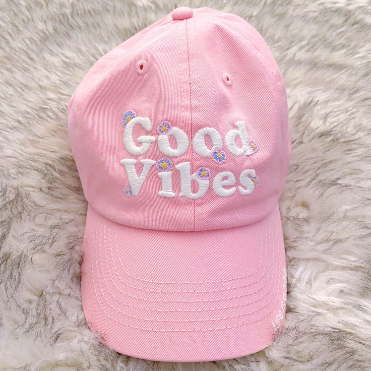 Excellent Condition Nwot “Good Vibes” Life Is Good Baseball Hat. If You See Something You Like Send Me An Offer! Prices Are Negotiable. I Do Have One Dog. Everything Will Be Washed And Lint Rolled Before Shipping. Not Responsible For Lost/Stolen/Damaged Items Once Shipped Out. No Returns So Please Ask Questions Before You Purchase. Pink Casual Dad Hat With Letter Print, Casual Pink Dad Hat With Letter Print, Trendy Pink Dad Hat One Size, Casual Pink Baseball Cap With Letter Print, Cute Dad Hat For Spring, Cute Dad Cap For Spring, Trendy Pink Dad Hat With Curved Visor, Cute Baseball Cap With Letter Print And Curved Brim, Cute Baseball Cap With Curved Brim And Letter Print