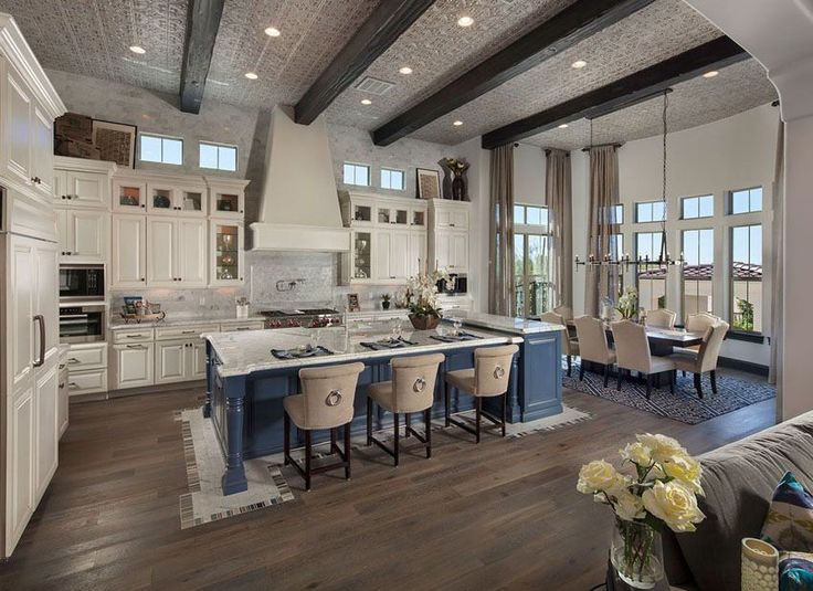 a large open concept kitchen and dining room