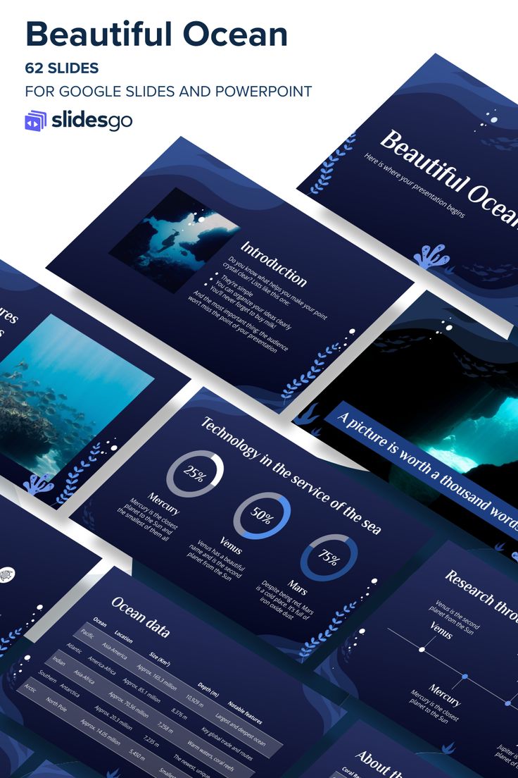 Beautiful Ocean Animal Biology, Ocean Backgrounds, Blue Illustration, Fish Sea, Nature Ocean, World Of Wonder, Ppt Design, Power Point Template, Presentation Slides Templates