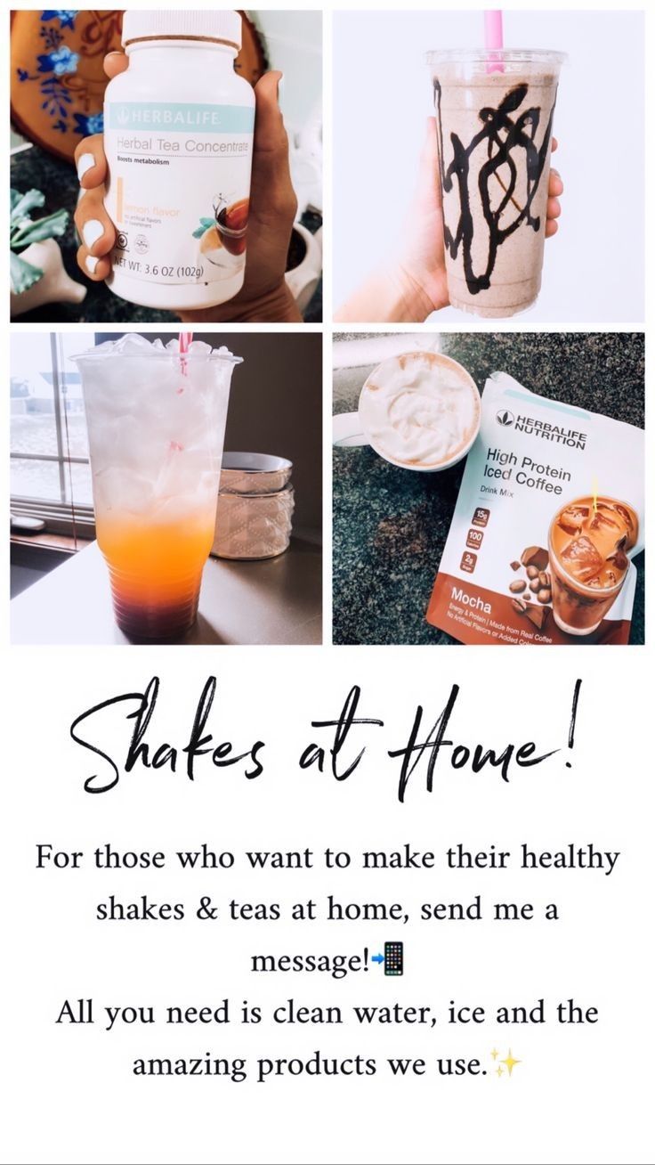 an advertisement for shakes at home with pictures of different drinks and beverages in the background