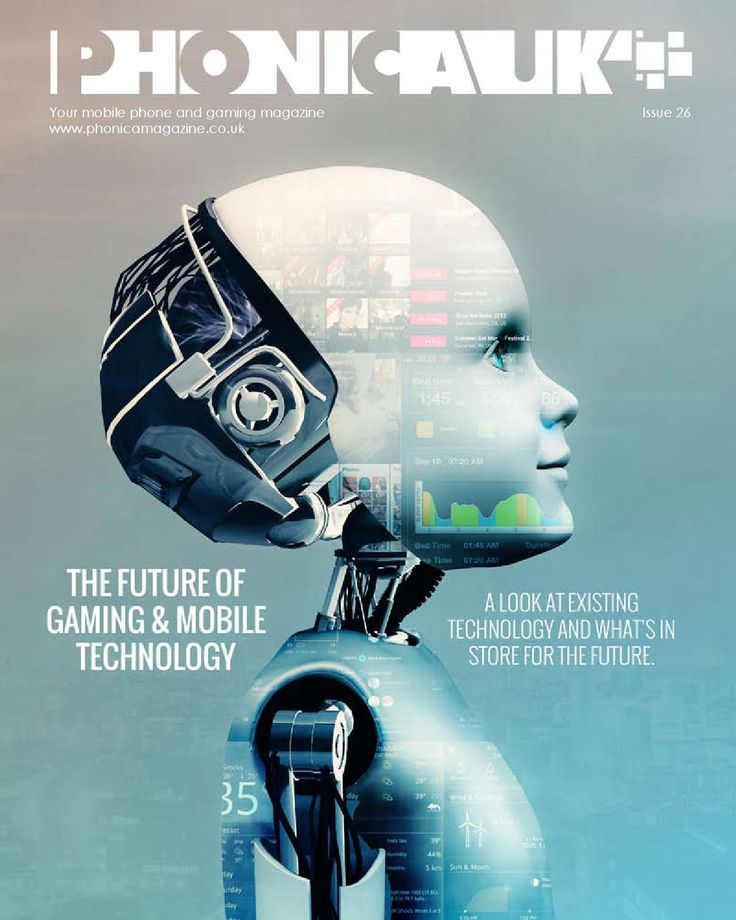 a magazine cover with an image of a robot's head and the words phonkauk