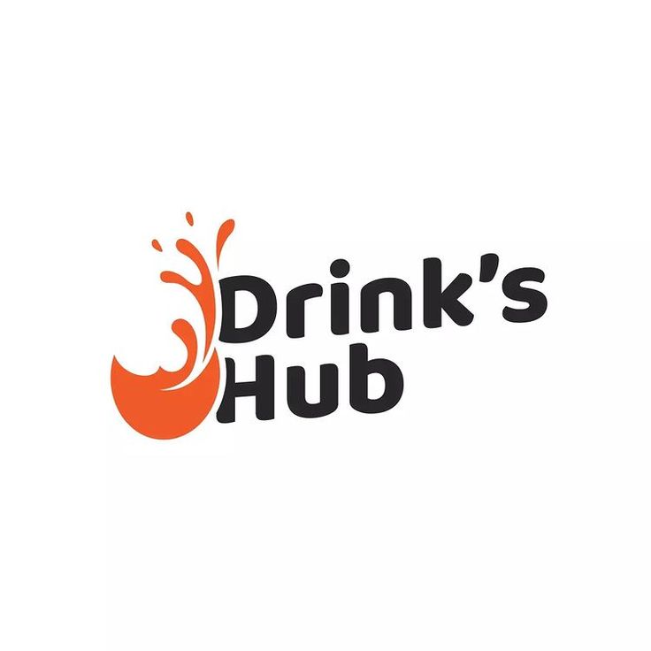 the logo for drink's hub is shown in black and orange on a white background