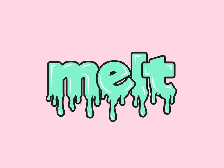 the word met is painted in green and blue on a pink background with dripping paint