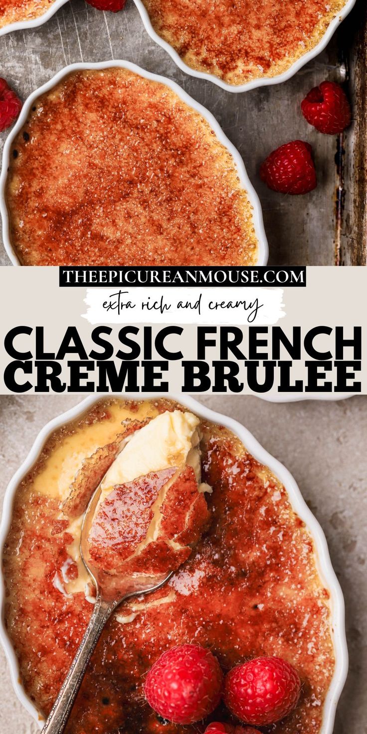 this classic french creme brulee is made with fresh strawberries