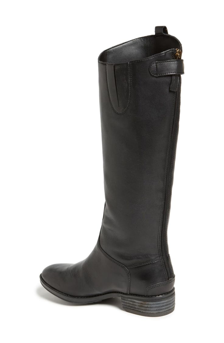 A rich, burnished finish enhances a knee-high leather boot with a svelte slanted shaft. Also available in wide calf 1" heel (size 8.5) 16 3/4" shaft; 15" calf circumference Burnished leathers feature a rich, unique finish and will vary. Back zip with snap-tab closure Elastic gore at top of boot shaft Leather upper/synthetic lining and sole Imported Women's Shoes Designer Lipstick, Boho Baddie, Sam Edelman Boots, Earrings Classic, Diy Skincare, Wide Calf Boots, Knee High Leather Boots, Wide Calf, Wide Boots