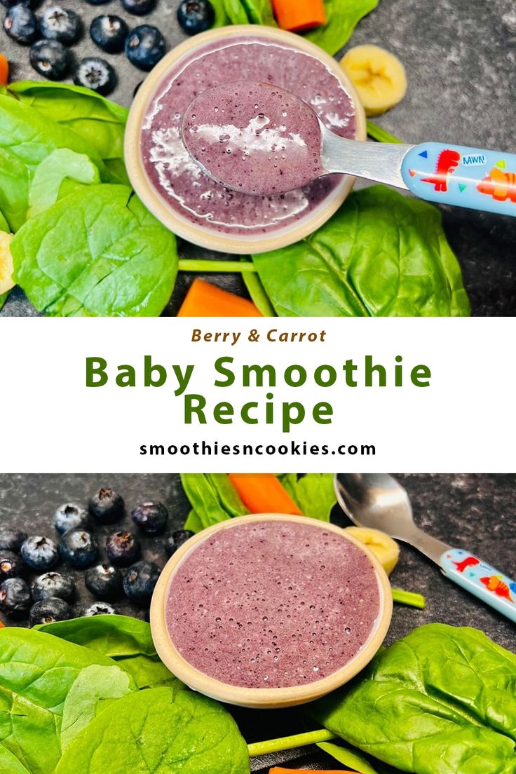 Baby Smoothie Recipe {Berry & Carrot} Baby Smoothie Recipes, Smoothie For Baby, Baby Smoothie, Smoothie Without Milk, Baby Smoothies, Toddler Smoothies, Veggie Smoothies, Super Smoothies, Oat Smoothie