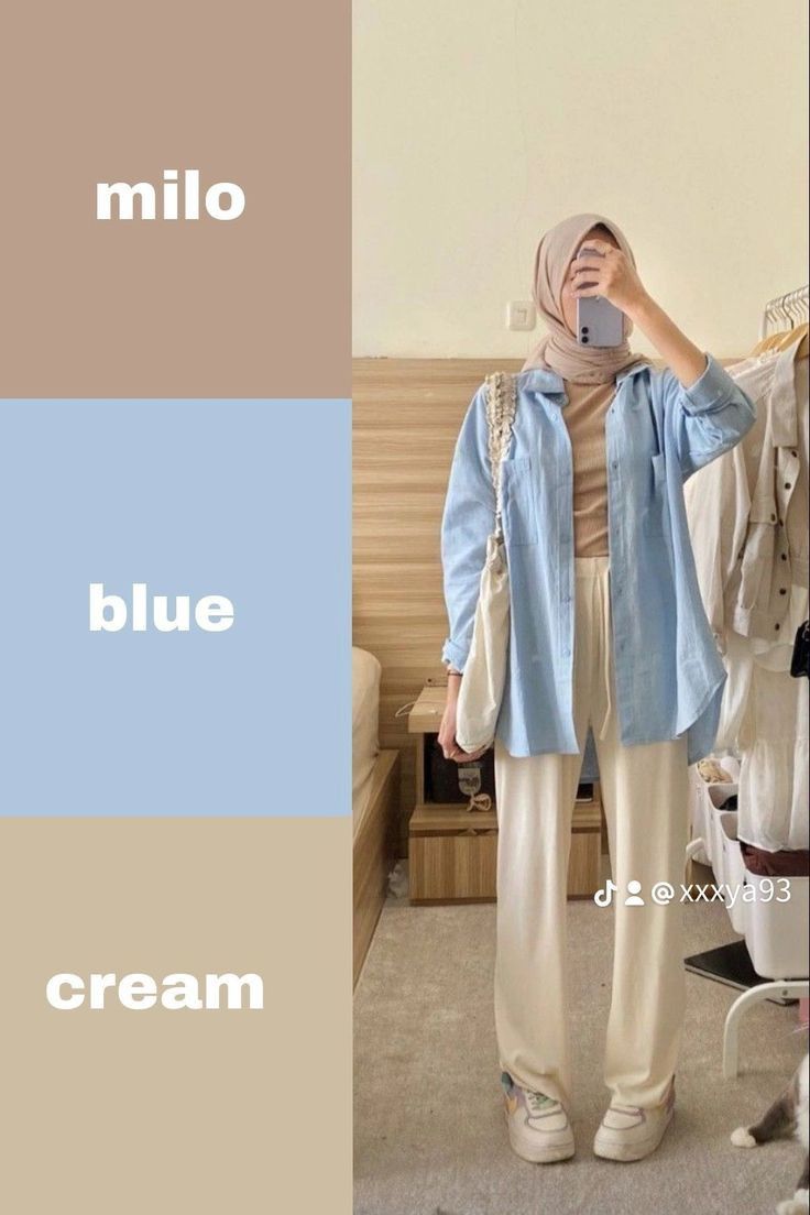 Mix And Match Outfits Hijab, Fesyen Islam, Colour Combinations Fashion, Mix Match Outfits, Color Combos Outfit, Hijab Look, Color Combinations For Clothes, Muslim Outfits Casual, Hijabi Fashion Casual