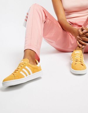 #women's #Lady’s #shoes #Adidas #sneakers #casuals  #sport #Yellow #favorite #design #chic #fashion #ideas #style #cool #footwear Campus Sneakers, Yellow Trainers, Campus Outfit, Sneaker Outfits, Yellow Sneakers, Work Shoes Women, Lace Up High Heels, Couple Shoes, Adidas Shoes Women