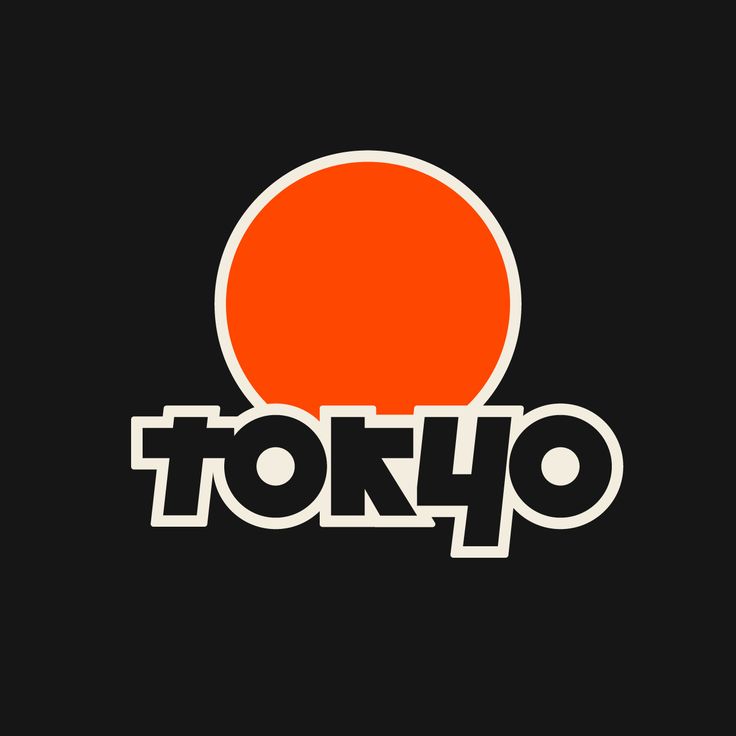 an orange and black logo with the word tokio written in white on a black background