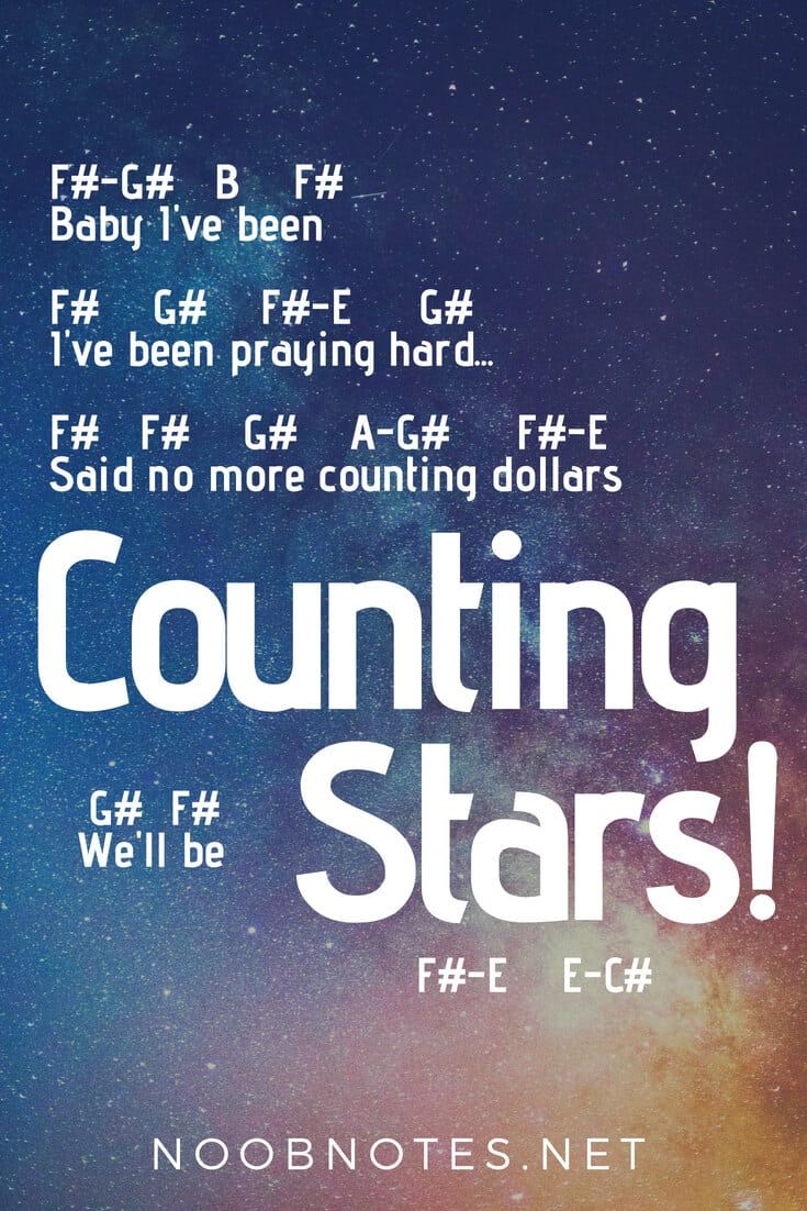 a poster with the words counting stars on it