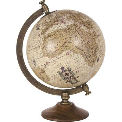 an old world globe on a wooden stand