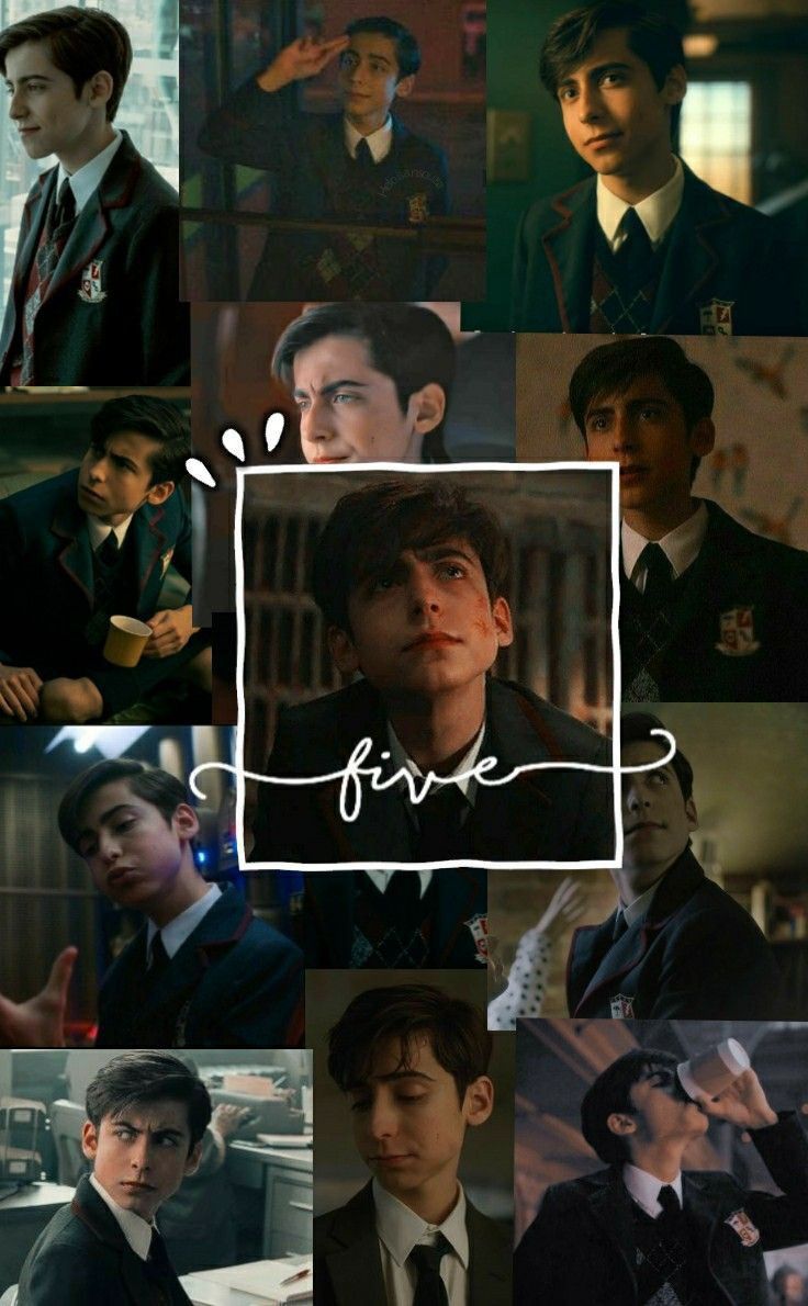 many different pictures of young men in suits and ties, with the words five above them