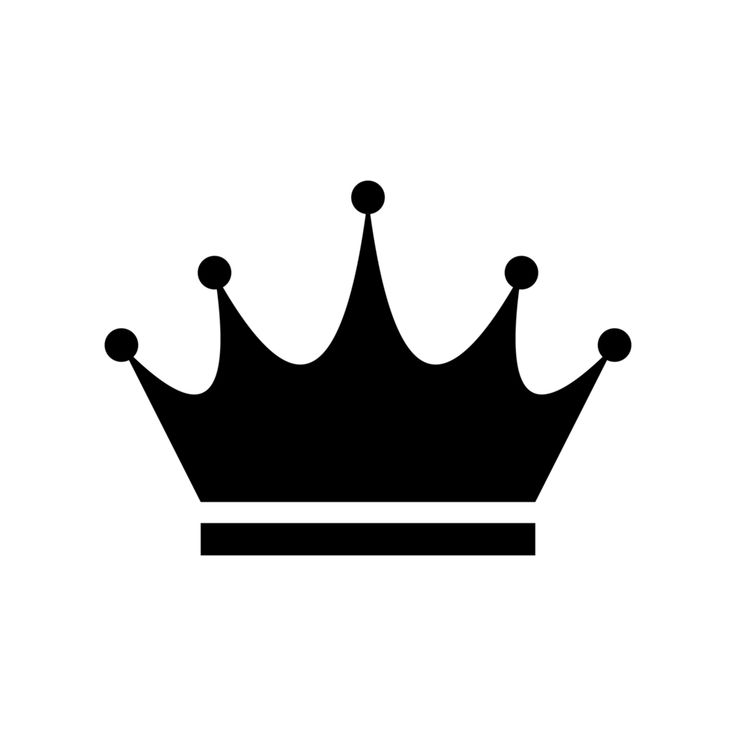 a black and white silhouette of a crown