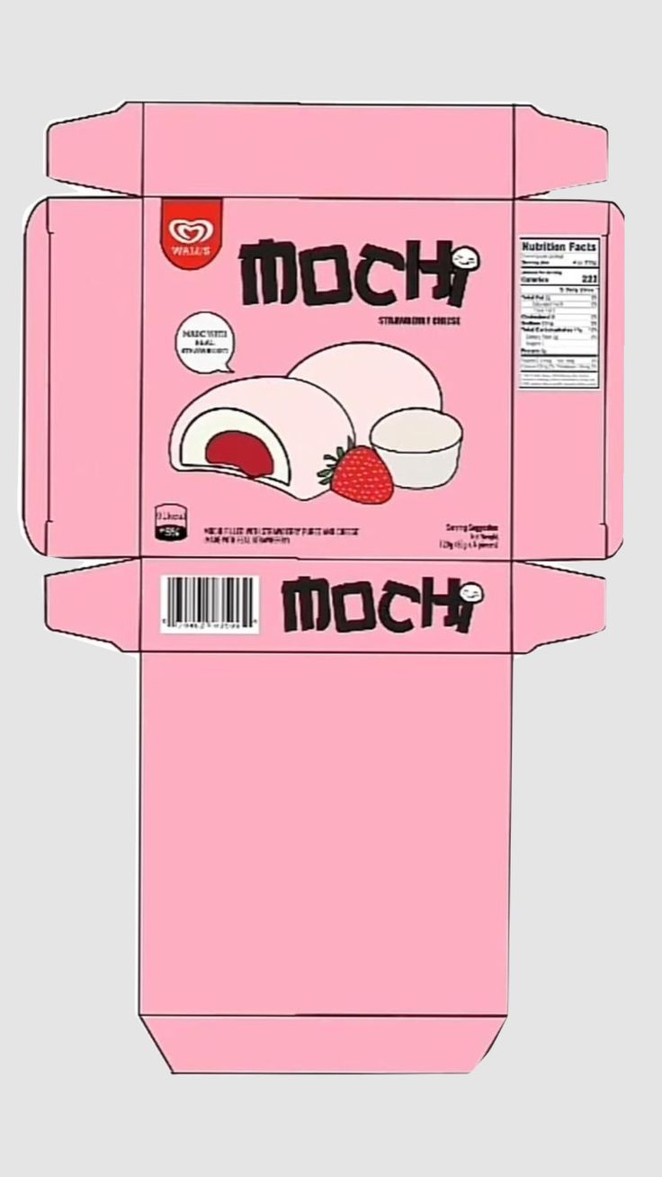 a pink box with the word mocha on it and some strawberries in it