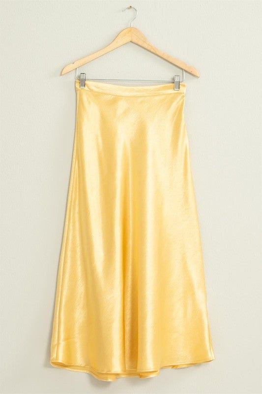 Satin gold shimmering midi skirt. NOTE: If your size is not available, please register your email in EMAIL ME WHEN AVAILABLE link. Gold Satin Skirt, Satin Skirt Set, Yellow Midi Skirt, Gold Skirt, Yellow Skirt, Satin Midi Skirt, Gold Satin, Gold Shimmer, Satin Skirt