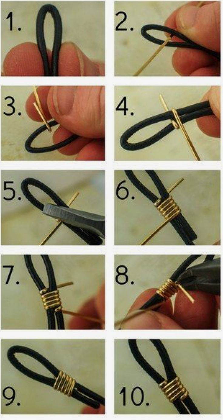 instructions to make an ornament with wire wrapped around the ends and metal pins