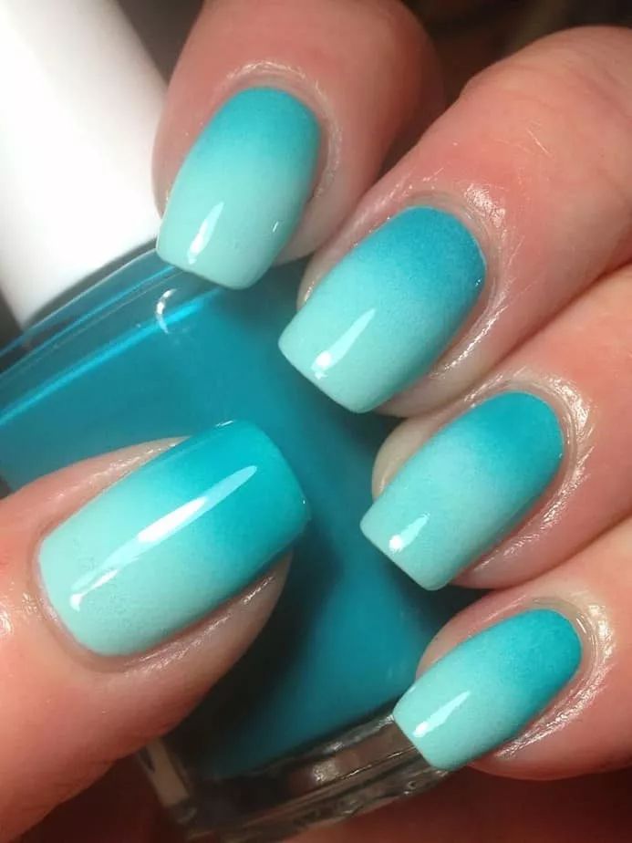 30+ Stunning Tropical Beach Nails Designs | Colorful Ocean Nails Turquoise Nail Designs, Beach Themed Nails, Mint Green Nails, Ombre Nail Art Designs, Beach Nail Designs, Gel French Manicure, Unghie Sfumate, Turquoise Nails, Nagellack Trends